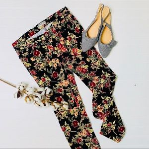 Free People Floral Corduroy Skinny Pants